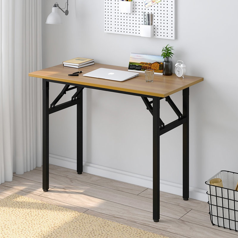Portable Folding Desk, 75cm H x 100cm W x 50cm D, Black, Brown
