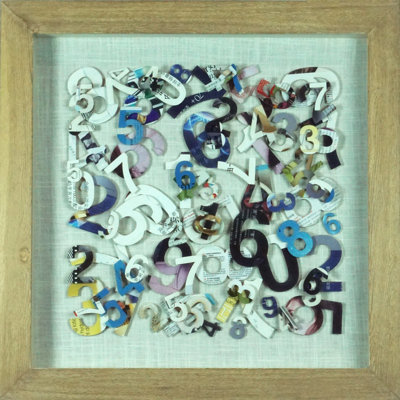 Décoration murale boîte-cadre Numbers cutout