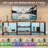 TV Stand with 4 Open Shelves, Corner Entertainment Center with Power Outlets & LED Lights for Living Room, Brown-49275719