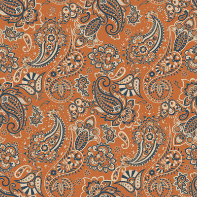 Ornement en damas motif cachemire. - Impression sur toile tendue