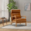 Salma 26" Wide Transitional Traditional Faux Leather Accent Chair with Lumbar Pillow