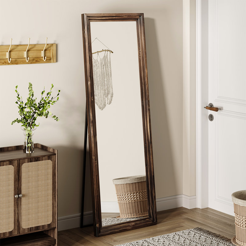 Full Length Mirror with Solid Wood Frame –  Floor Mirror Rectangular 63"x21"