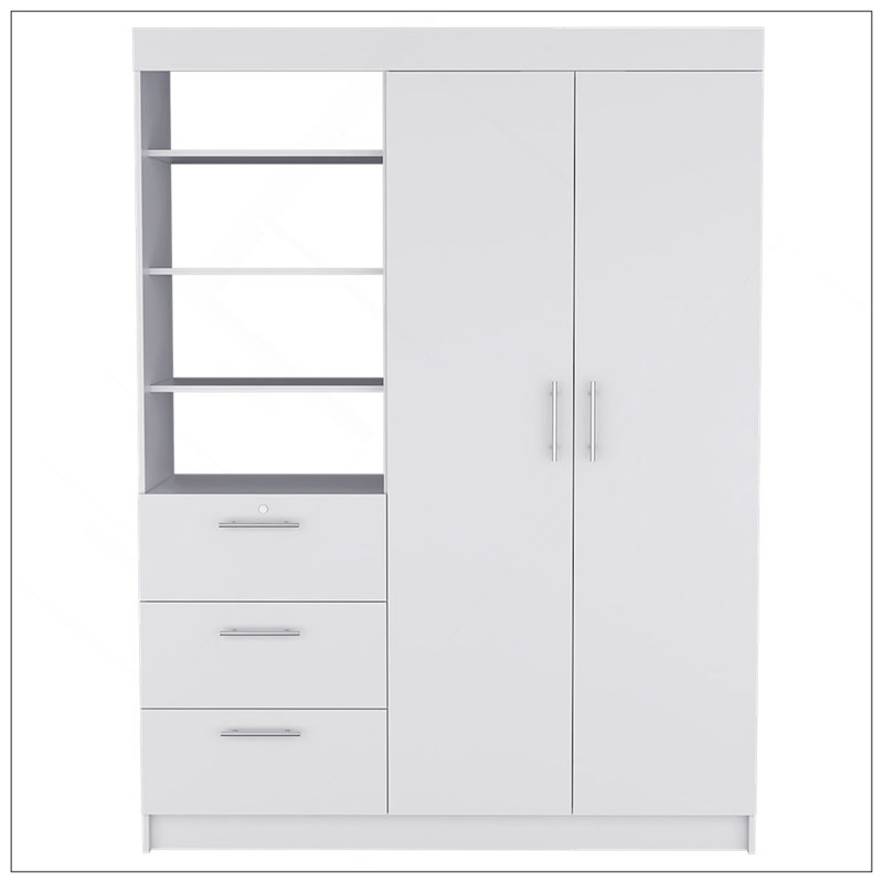 Armoire Rumanu, chambre à coucher, blanc, Blanc