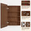 Armoire à pharmacie avec miroir et cadre en bois noyer de 24 po x H 30 po avec tablettes réglables, conception murale ou encastrée pour une mise à jour de salle de bain chaleureuse et élégante-54766080