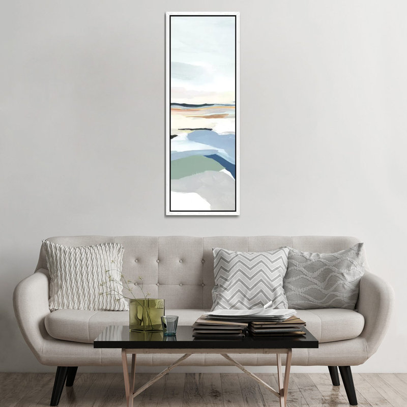 Seaside Day III by Isabelle Z - Panoramic Painting on Canvas, 152.4 cm H x 50.8 cm W, White Framed
