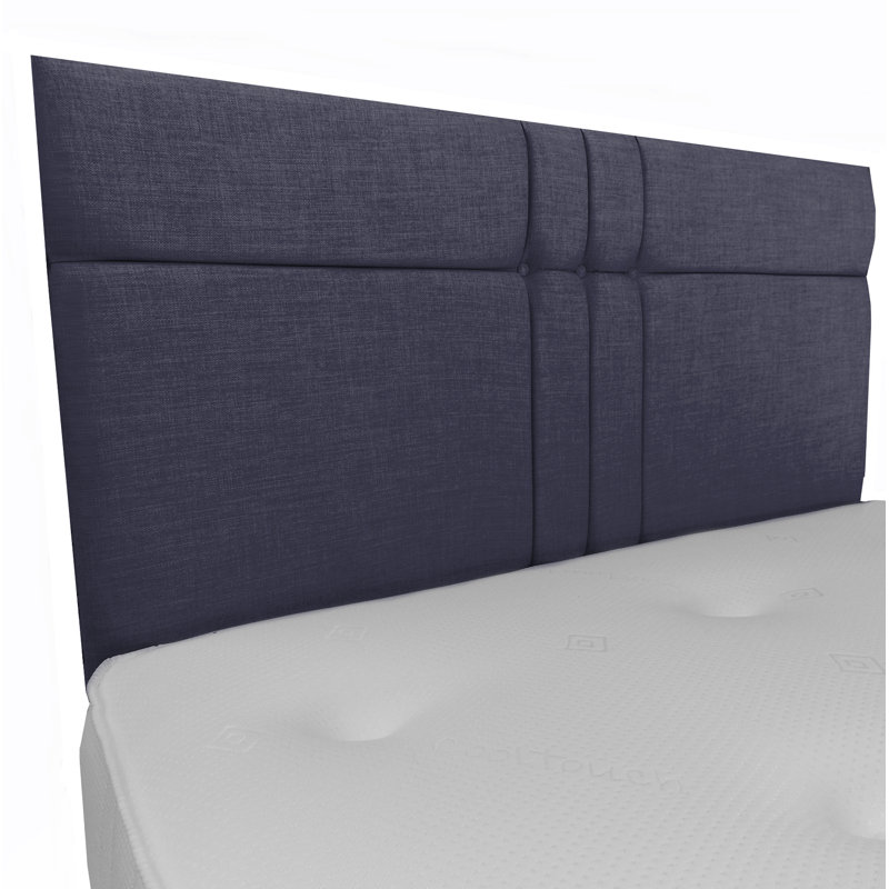 Finna Upholstered Linen Panel Headboard, Small Double (4'), Slate Grey