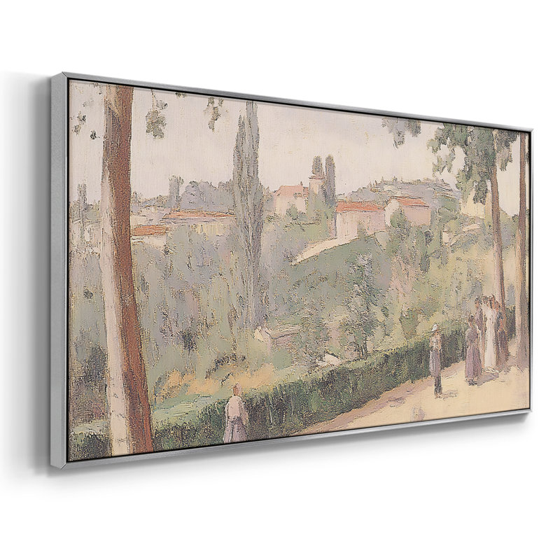 Série paysage - Lxxiii - Toile tendue avec châssis encadré - Prêt à être accroché, H 25 po x l 49 po, Argent argent