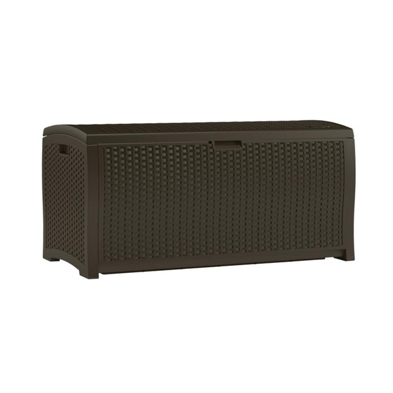 Suncast 99 Gallons Water Resistant Resin Lockable Deck Box, Brown