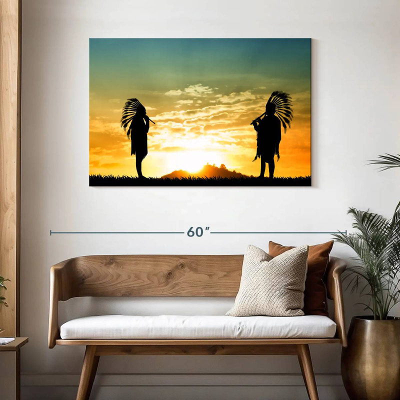 Lelar Native American Couple, 30" H x 45" W