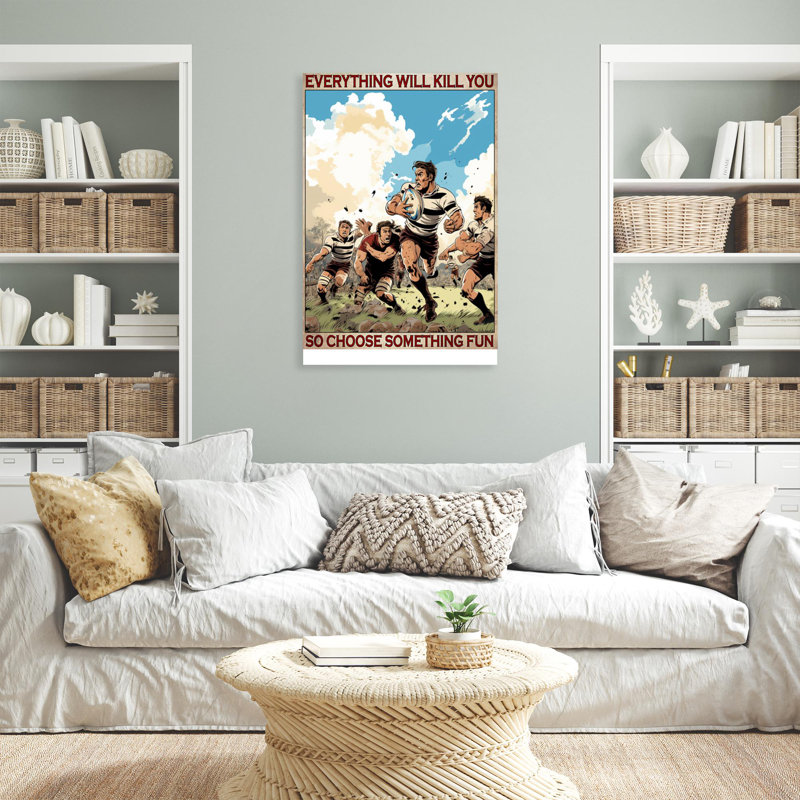 «Rugby So Choisissez Quelque chose Fun» 1 - 1 pièce, impression sur toile tendue, H 20 po x l 16 po x P 1,25 po