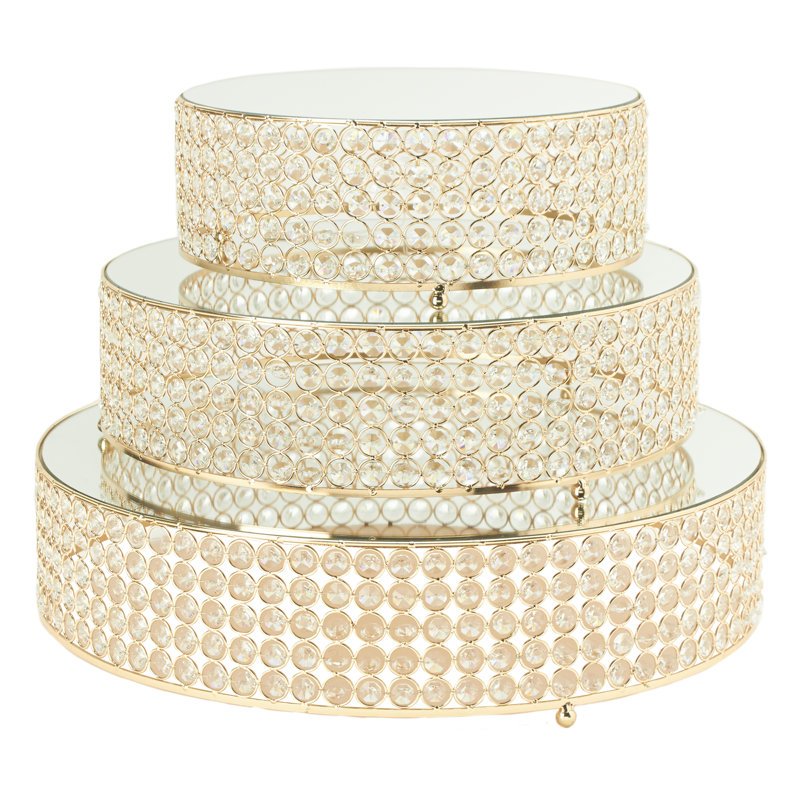 Deana Aluminum and Crystal Cake Stand