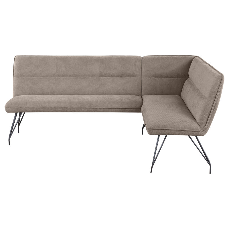 Banc de salle à manger rembourré en L Vestel, Brun
