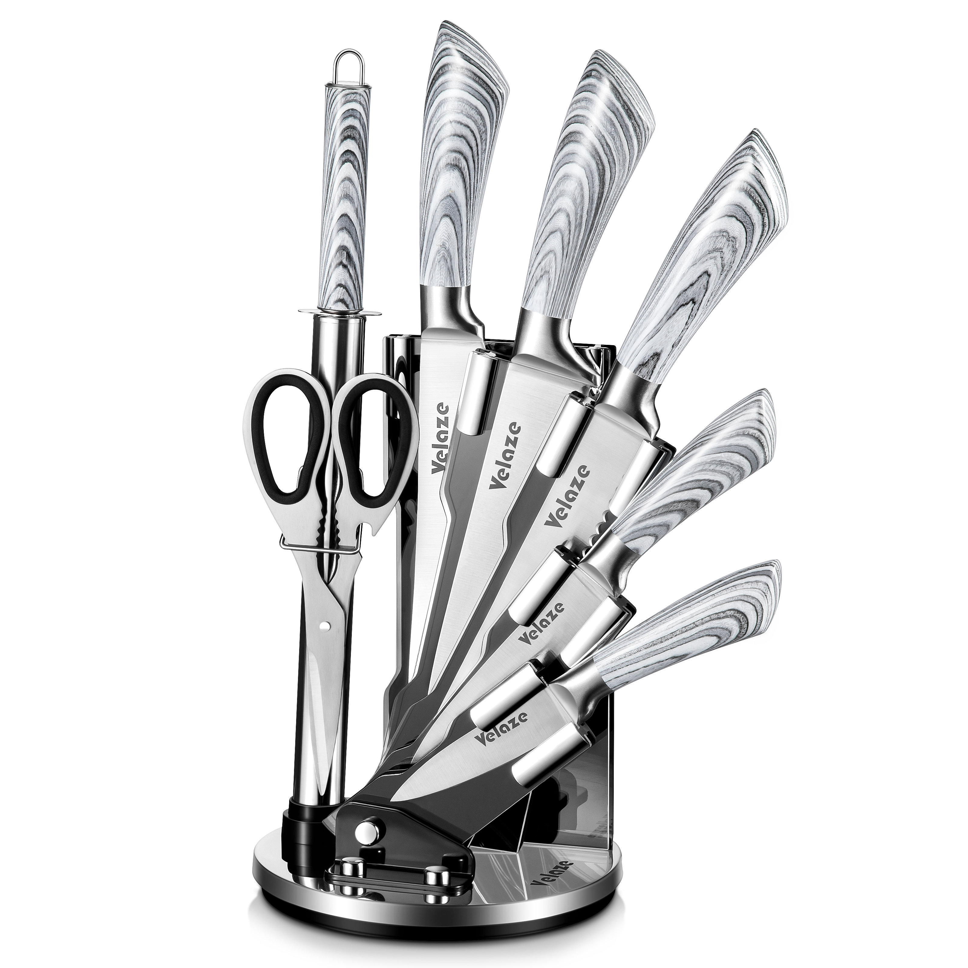 Velaze 8 Piece Stainless Steel Knife Block Set & Reviews Wayfair