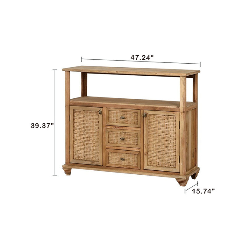 Buffet en bois massif 47,24 po Pehrson