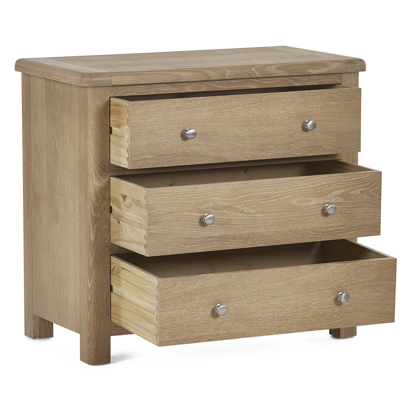 Jeremey Solid Wood 85cm W 3 - Drawer Chest of Drawers