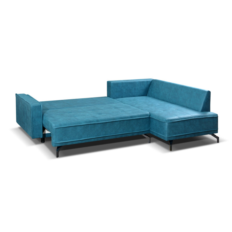 Coppell 4 Seater Sofa Bed, Turquoise, Right Hand Facing