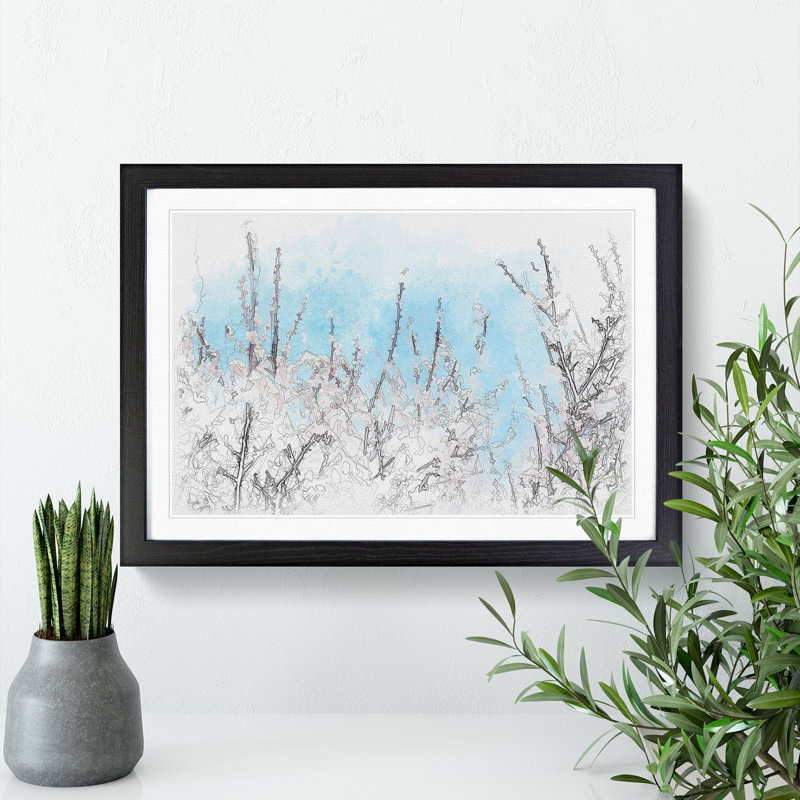 Top of the Blossom Tree Sketch - Picture Frame Graphic Art Print, 36cm H x 48cm W x 2cm D, Black Framed