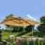 Parasol en porte-à-faux carré 132 "avec base Jujin, beige-798444704