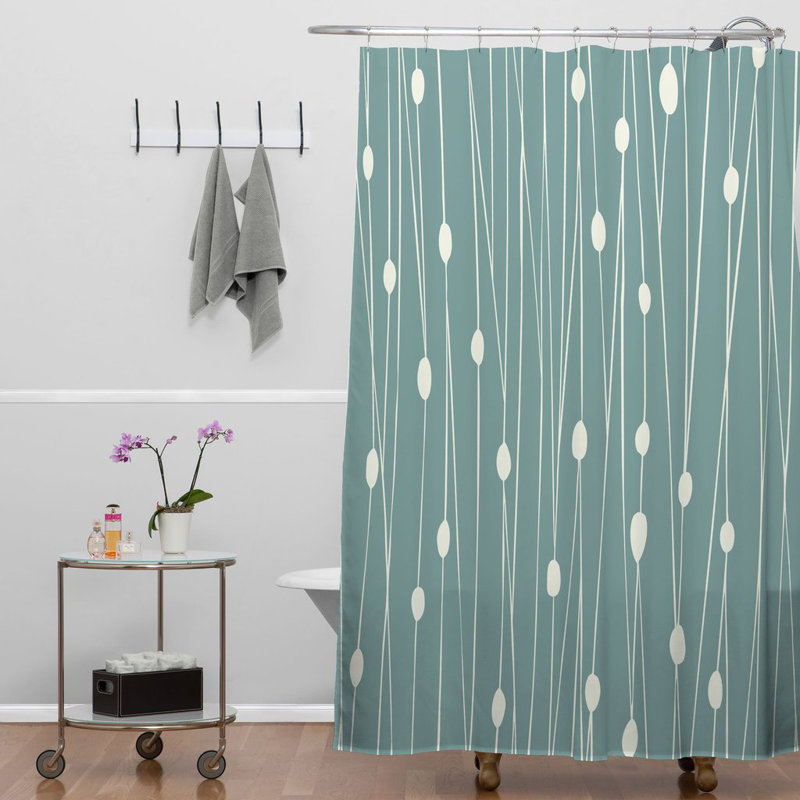 Rideau de douche simple abstrait + crochets Heather Dutton