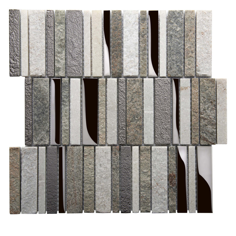 11.8"X11.8" Marble And Glass Mosaic Tile