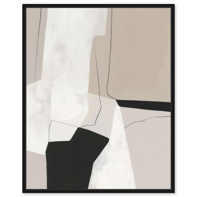 Impression sur toile Strirap Down II, art minimaliste par Art Remedy, Structure noire, H 21 po x l 17 po