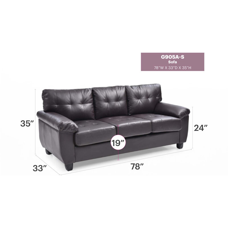 78" PU Sofa, Beige