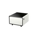 Lonas Glass Top End Table with Storage and Built-In Outlets