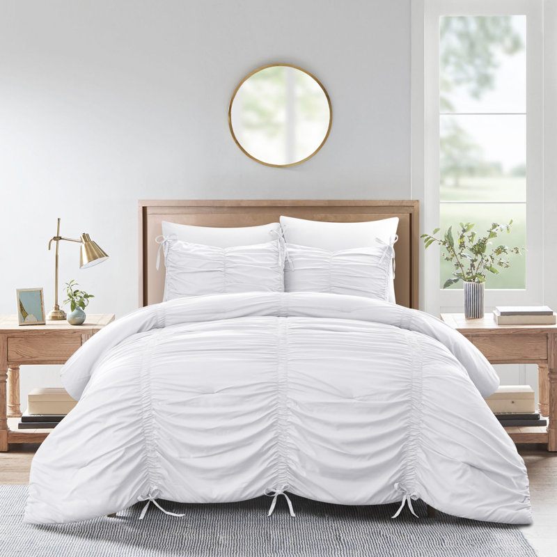  Comforter Set, Twin XL Comforter + 1 Standard Sham, White