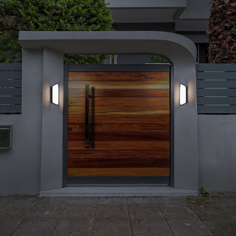 Applique murale d'extérieur à DEL en noir Corte, H 15,375 po x l 5,5 po x P 3,625 po, 17 W, 3000 K