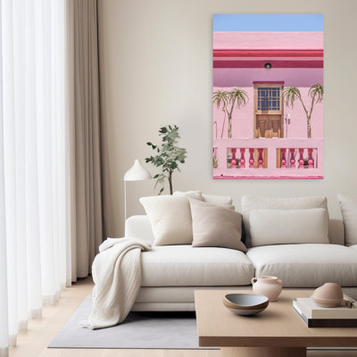 Art contemporain, art de paysage de palmier rétro coloré et vibrant