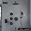 Système de douche à barre coulissante 12 po, ensembles de douche ronds avec pomme de douche à pluie complète et combiné à 3 jets, fixation murale-116729483