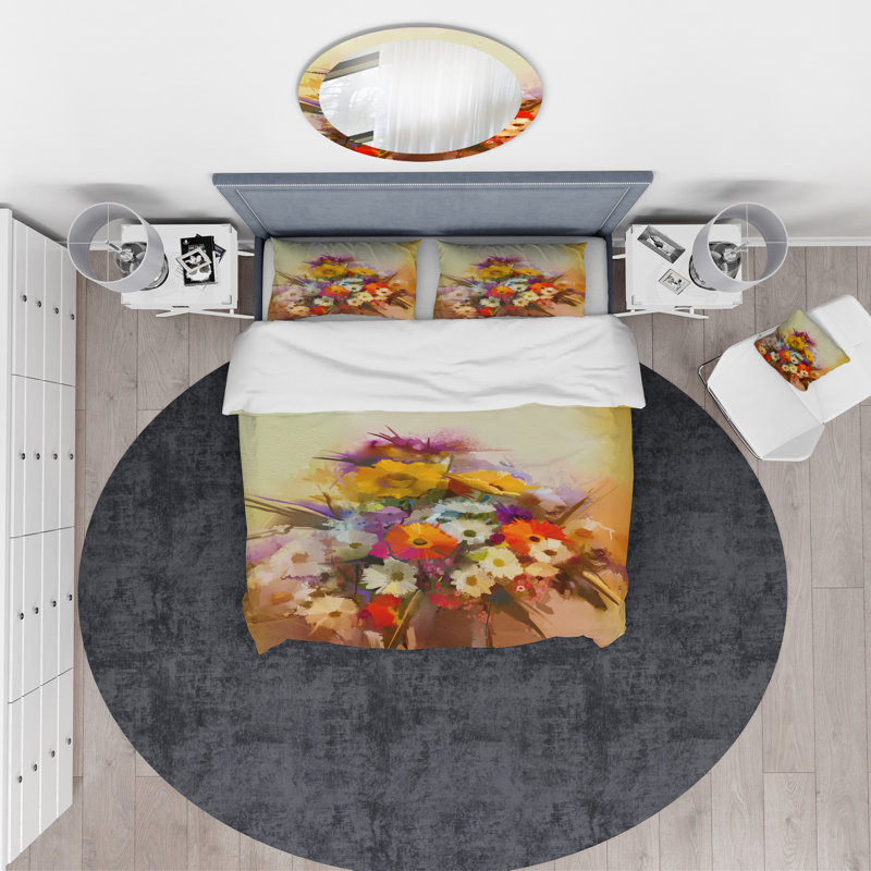 Ensemble de housse de couette traditionnelle, Housse de couette très grand + 2 taies décoratives