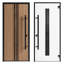 Porte avant en acier pré-suspendue avant / teck Ronex 1055/2 fenêtres latérales extérieures latérales / entrée en métal peint moderne l 14 + 36 + 14 po x H 80 po à gauche-98196114-98196118