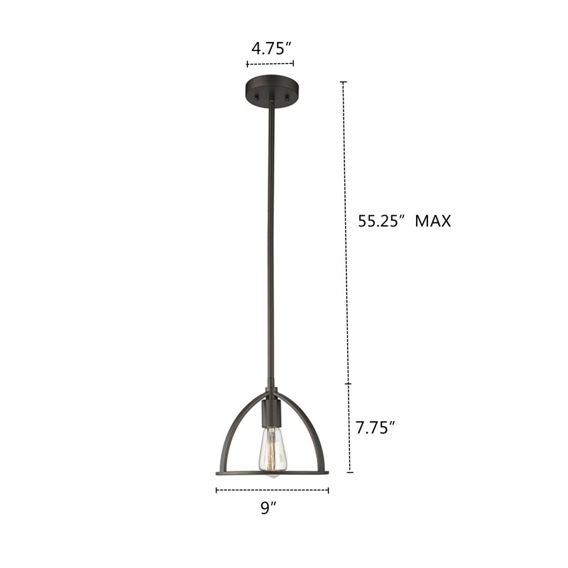 Redner 1 - Light Oil Rubbed Bronze Single Pendant