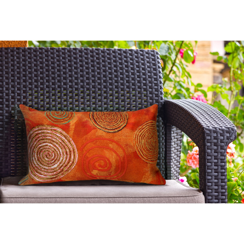  Housse et insert de coussin rectangulaire d'extérieur Graffiti, Rouge