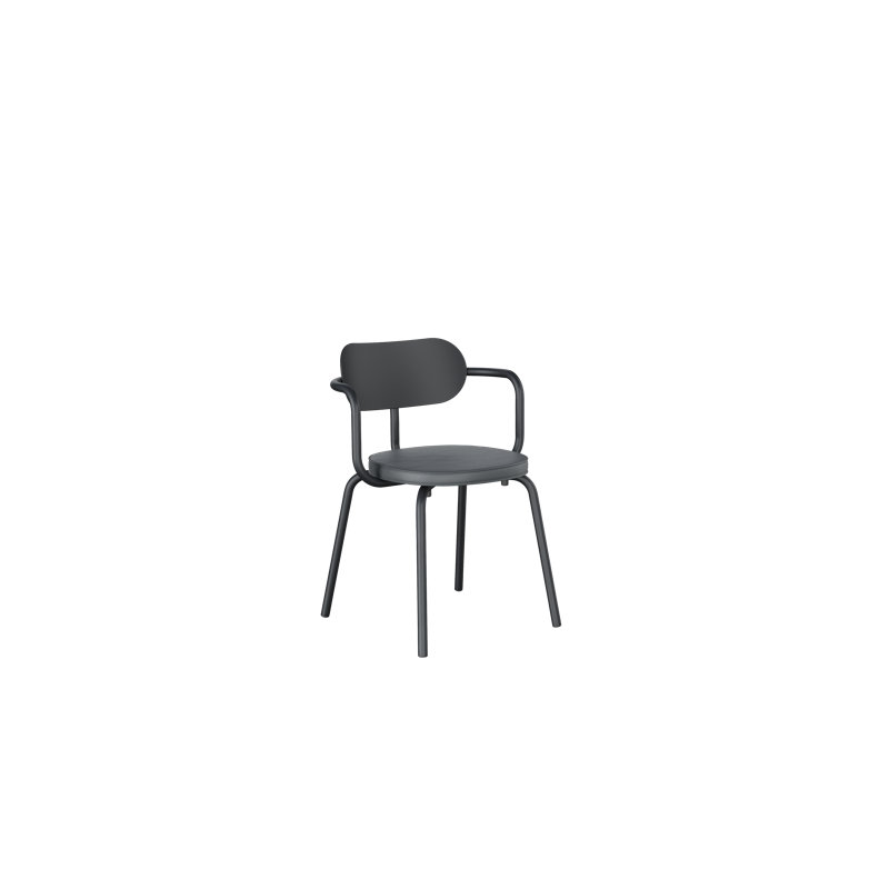 Khylia 18.1'' H Upholstered Metal Armchair, Gray, Black