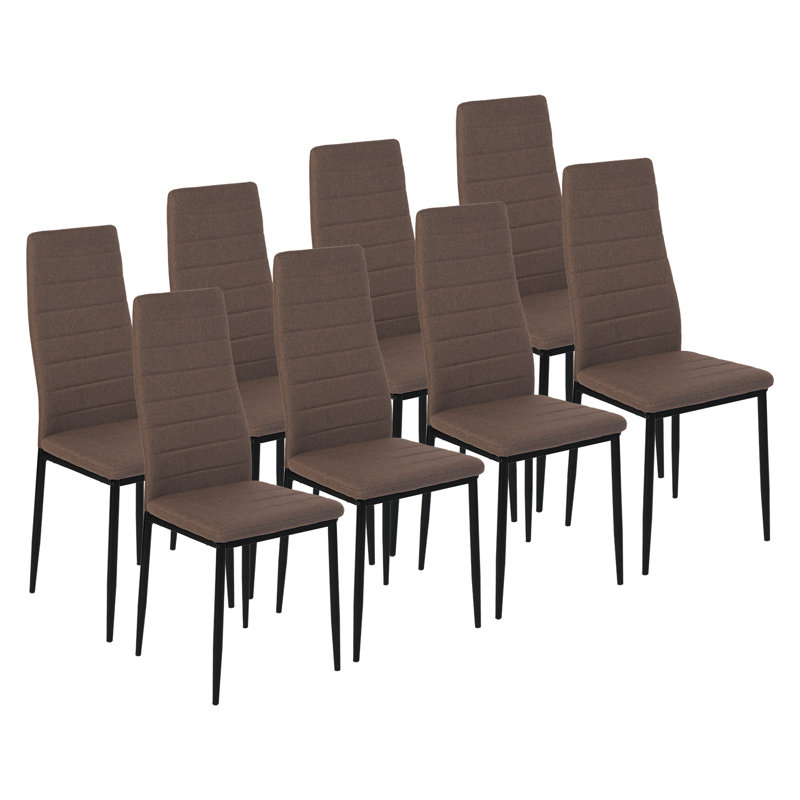 Belzora 47.5cm H Fabric Upholstered Metal Upholstered Back Side Chair, Brown, Black