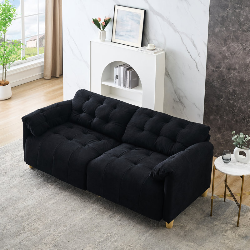 Salon français rétro crémeux pour la vie - siège double en tissu nuage, rembourrage en éponge haute et moelleuse, rebond rapide, installation dans la chambre double simple avec sensation de sensation et de remplissage, simple