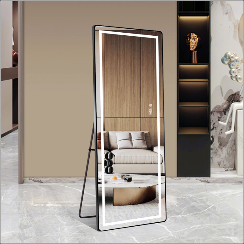 Full-Length LED Mirror With Adjustable Bracket And High-Quality Imaging