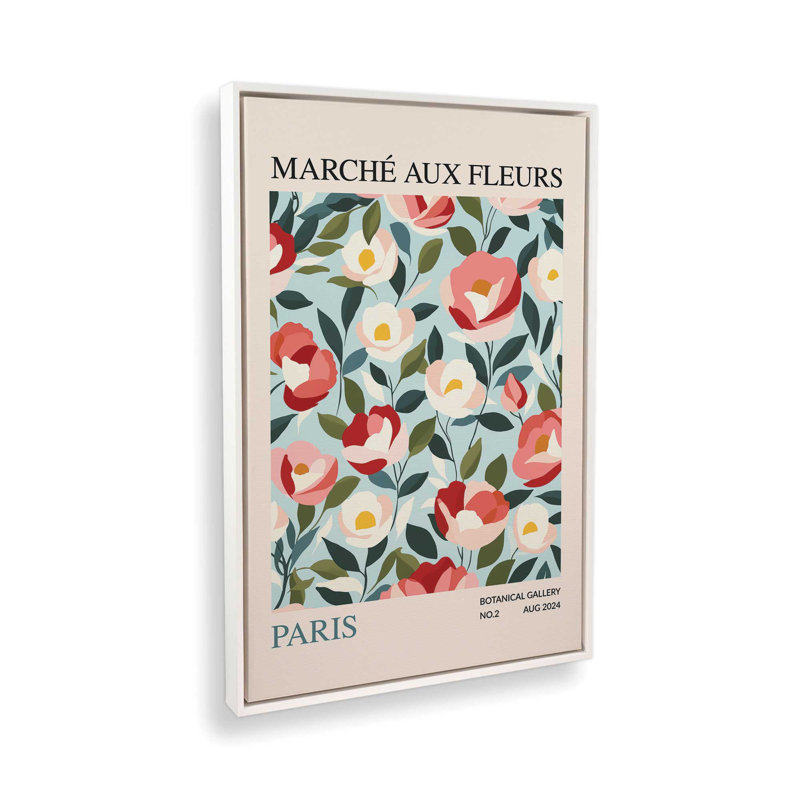 Marché aux fleurs de Paris, H 36,75 po x l 24,75 po, Blanc opaque