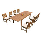 Grijalva Outdoor 11 - Piece Teak Dining Set