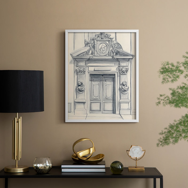 Paysages de la série XXVI - reproduction encadrée de qualité supérieure - prête à être accrochée - aucun clou requis, Blanc
