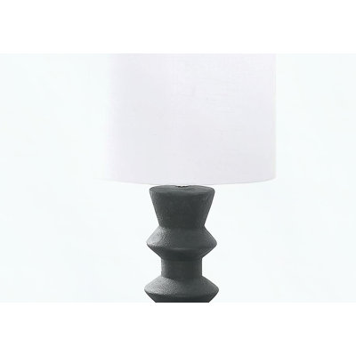 Lighting, h 26 po, céramique noire, abat-jour ivoire / crème, contemporain