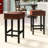 Tabouret de bar sans dossier à hauteur de comptoir en cuir (ensemble de 2)-552338343-552338339