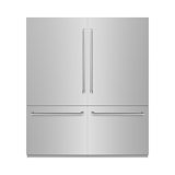 ZLINE 72 in. Built-In Refrigerator w/ Water Dispensers & Ice Makers in DuraSnow Steel