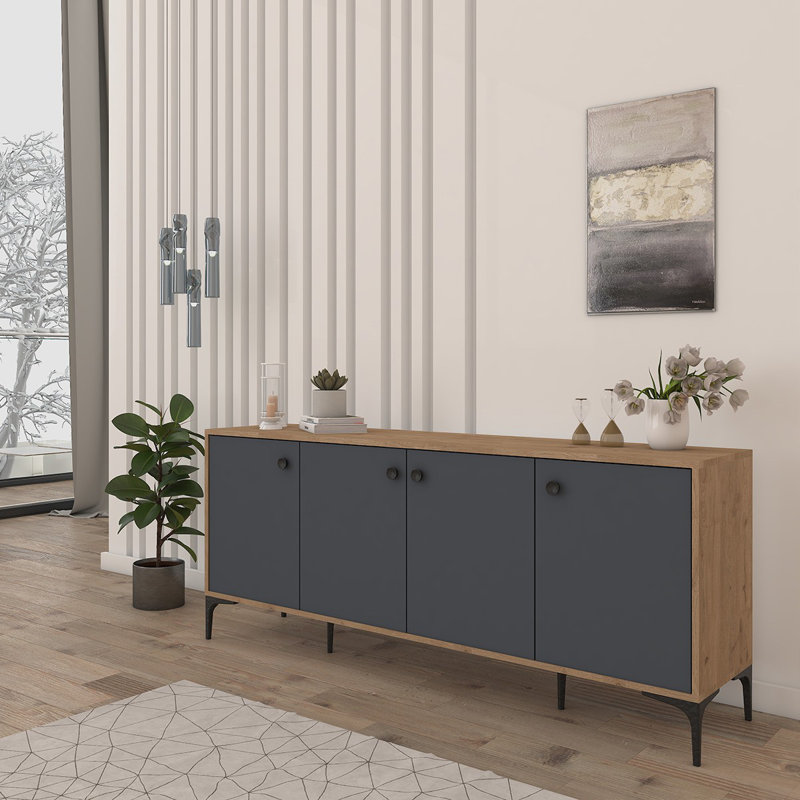 Cugino 78cm Console Table, Oak/Anthracite