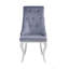 Ensemble de 2 chaises d'appoint en tissu gris et acier inoxydable-475011099