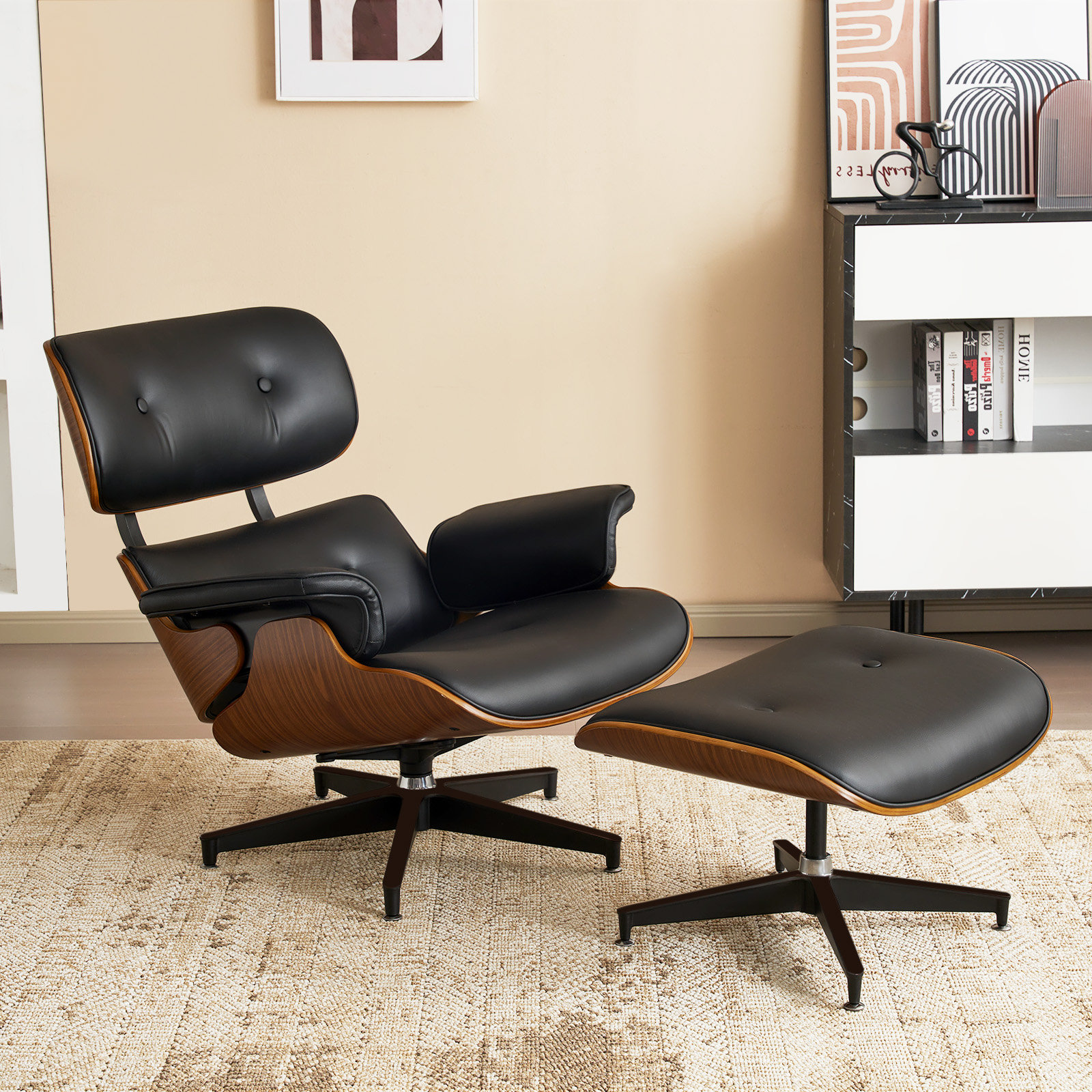 Leather Top Lounge Chairs Genuine Leather Swivel Tufted Nailhead