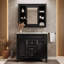 Ensemble de meuble-lavabo avec lavabo en céramique, armoire à pharmacie, 2 tiroirs et tablettes