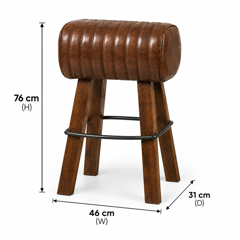 Upholstered Bar Stool with Solid Wood Frame